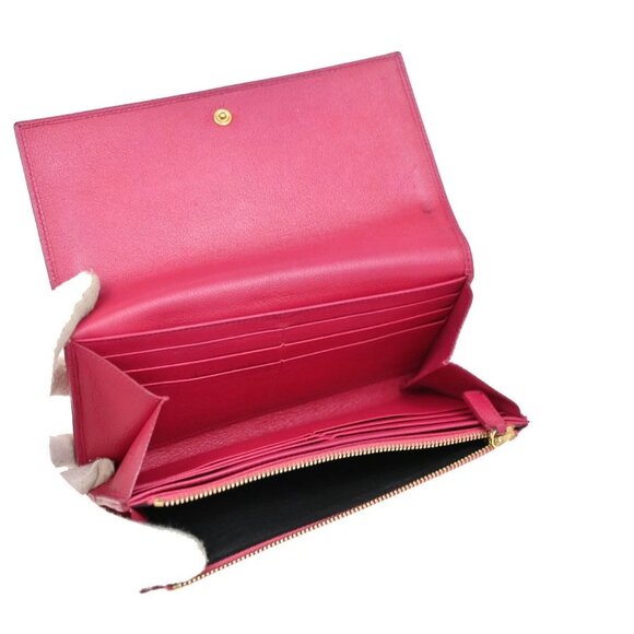 YVES SAINT LAURENT YSL Logo Belle De Jour Long Wallet Leather Pink GHW 66KB977 - Picture 8 of 14
